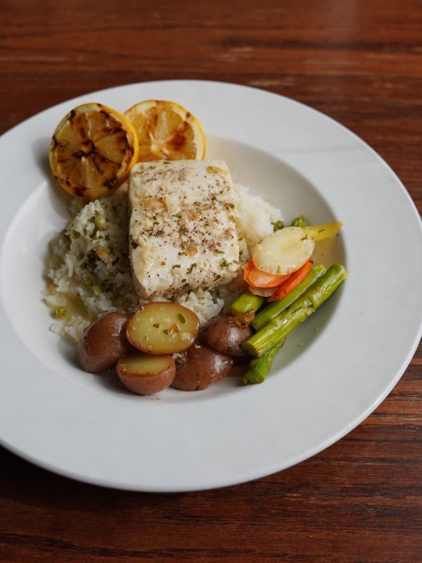halibut dinner